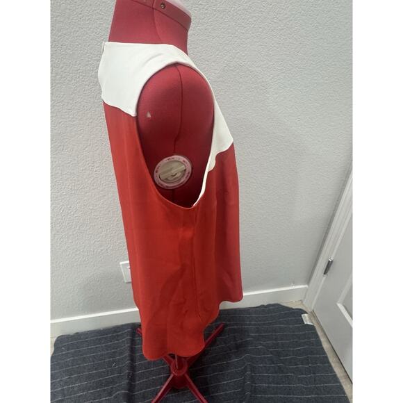 Akris Punto Color Block Tank Top Sleeveless Casual Summer Blouse Red White - Picture 2 of 8